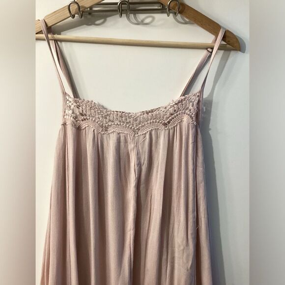 Free People Wide Leg Jumpsuit Light Pink Women’s Size S Boho Chic Sleeveless - Picture 8 of 16